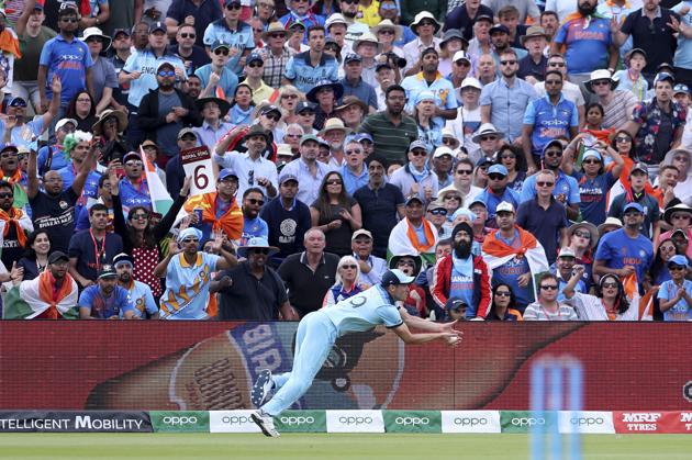 England's Chris Woakes takes the catch to dismiss India's Rishabh Pant. (AP) England's Chris Woakes takes the catch to dismiss India's Rishabh Pant. (AP)