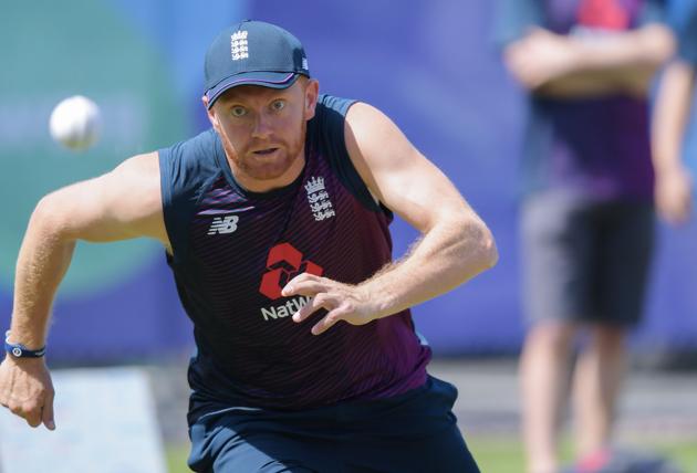 England's Jonny Bairstow takes part in a training session at Edgbaston in Birmingham, central England on June 29, 2019, ahead of their 2019 Cricket World Cup group stage match against India. (AFP) England's Jonny Bairstow takes part in a training session at Edgbaston in Birmingham, central England on June 29, 2019, ahead of their 2019 Cricket World Cup group stage match against India. (AFP)