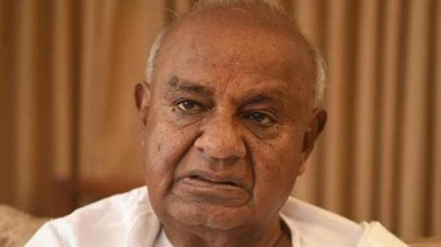 The trails for the padayatras will be between two rivers to symbolise the unity of the state through its water, a pet theme of Deve Gowda’s since his time as irrigation minister in the state in the 1980s.(HT FILE PHOTO.)