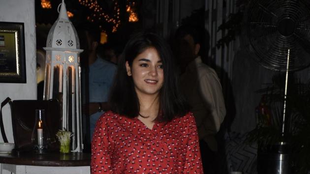 Zaira Wasim?at the wrap-up party of The?Sky Is Pink, in Mumbai on June 11.(IANS)