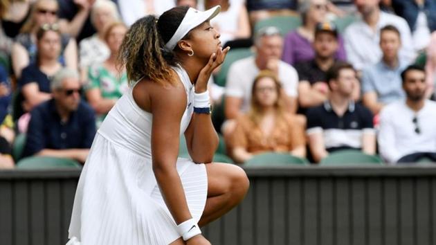 Japan's Naomi Osaka reacts during her first round match against Kazakhstan's Yulia Putintseva.(REUTERS) Japan's Naomi Osaka reacts during her first round match against Kazakhstan's Yulia Putintseva.(REUTERS)