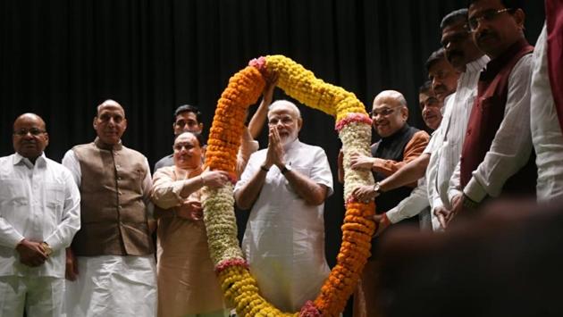 Akash Vijayvargiya, the BJP’s Indore legislator who thrashed a municipal official, received a tongue lashing in-absentia from PM Modi who made it clear that he had taken a very dim view of his conduct. Modi did not name either of them at the meeting of BJP’s parliamentary party on Tuesday but referred to the video clip of the assault . “I see people hitting them… Did people vote us for this,” he said. (Sonu Mehta / HT Photo) Akash Vijayvargiya, the BJP’s Indore legislator who thrashed a municipal official, received a tongue lashing in-absentia from PM Modi who made it clear that he had taken a very dim view of his conduct. Modi did not name either of them at the meeting of BJP’s parliamentary party on Tuesday but referred to the video clip of the assault . “I see people hitting them… Did people vote us for this,” he said. (Sonu Mehta / HT Photo)