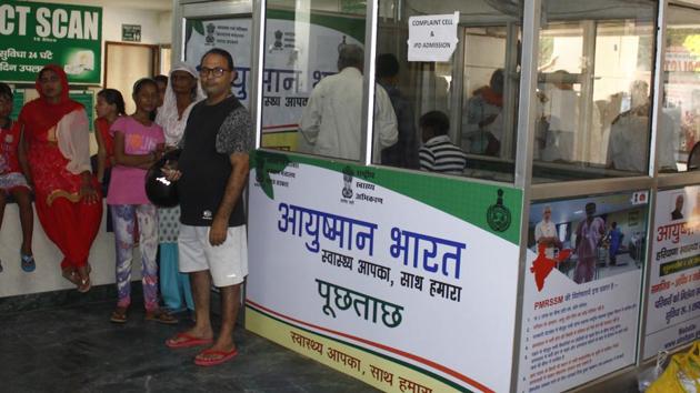 A senior health department official said that under the Ayushman Bharat scheme only the socially economically weaker section (SEWS) families are allowed to be registered.(Yogendra Kumar/HTfile photo for representation) A senior health department official said that under the Ayushman Bharat scheme only the socially economically weaker section (SEWS) families are allowed to be registered.(Yogendra Kumar/HTfile photo for representation)