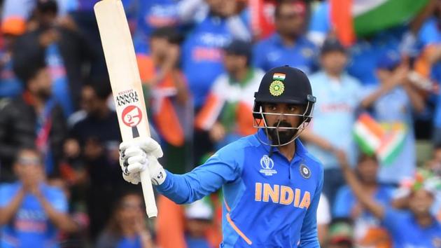 KL Rahul celebrates after making his half century. (AFP) KL Rahul celebrates after making his half century. (AFP)
