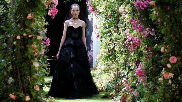 Black dress shop haute couture