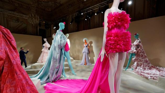 Creations are displayed during an exhibition by designer Giambattista Valli as part of his Haute Couture Fall/Winter 2019/20 collection presentation in Paris, France, July 1, 2019. REUTERS/Regis Duvignau(REUTERS)