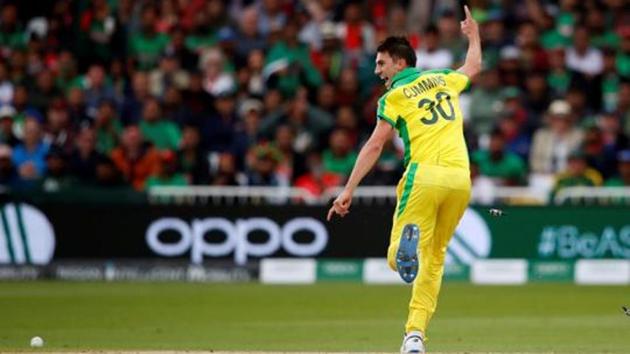 Australia's Pat Cummins celebrates after Aaron Finch ran out Bangladesh's Soumya Sarkar in the ICC World Cup.(Action Images via Reuters) Australia's Pat Cummins celebrates after Aaron Finch ran out Bangladesh's Soumya Sarkar in the ICC World Cup.(Action Images via Reuters)