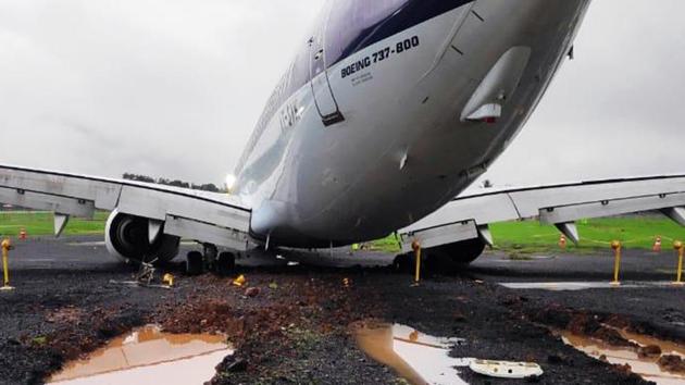 The plane remained stuck on the runway and could not be cleared until late Tuesday as the only Disabled Aircraft Retrieval Kit (DARK) in India was in Mangaluru to clear an Air India Express plane, which overshot the runway there on Sunday.(ANI Photo)