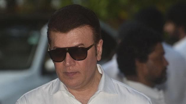 Aditya Pancholi during Veeru Devgan’s prayer meeting at ISKCON Temple, Juhu in Mumbai.(Satyabrata Tripathy/HT Photo)