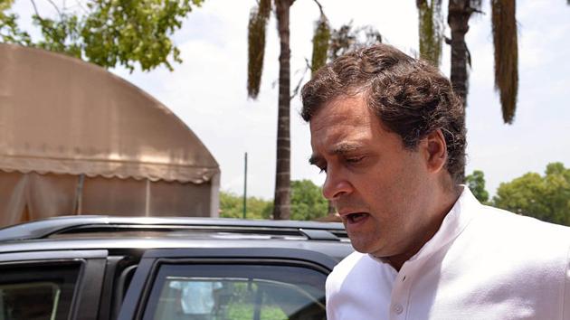 Gandhi, who quit on May 25 following the Congress’s poll debacle in the Lok Sabha elections, on Wednesday signaled that his decision was final and that the party should quickly call a meeting of the Congress Working Committee.(ANI Photo) Gandhi, who quit on May 25 following the Congress’s poll debacle in the Lok Sabha elections, on Wednesday signaled that his decision was final and that the party should quickly call a meeting of the Congress Working Committee.(ANI Photo)