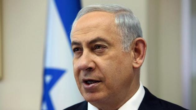 Israeli Prime Minister Benjamin Netanyahu on Tuesday accused Iran of breaching the nuclear deal in order to “blackmail” the international community.(AFP Photo) Israeli Prime Minister Benjamin Netanyahu on Tuesday accused Iran of breaching the nuclear deal in order to “blackmail” the international community.(AFP Photo)