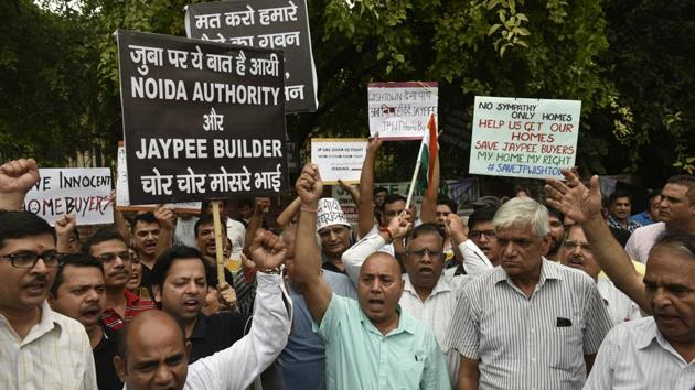The homebuyers complained that “if no resolution plan is accepted, JIL will automatically go into liquidation, thereby leaving thousands of homebuyers in the lurch and without any remedy.(HT File Photo) The homebuyers complained that “if no resolution plan is accepted, JIL will automatically go into liquidation, thereby leaving thousands of homebuyers in the lurch and without any remedy.(HT File Photo)