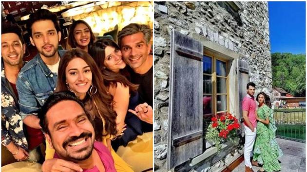 Cast of Ekta Kapoor’s Kausautii Zindagii Kay including Parth Samthaan, Erica Fernandez, Karan Singh Grover in Switzerland.(Instagram)