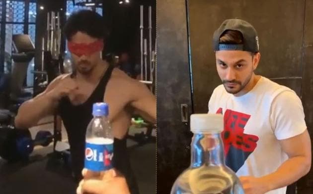 Tiger Shroff and Kunal Kemmu take the bottle cap challenge.