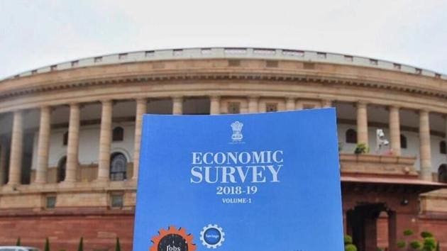 The Government has projected India’s real GDP growth for the year 2019-20 at 7% on the back of anticipated pickup in the growth of investment and consumption. A day before the Union Budget, Minister for Finance and Corporate Affairs Nirmala Sitharaman tabled the Economic Survey 2018-19 in Parliament, which stated that the huge political mandate for the government augurs well for the prospects of economic growth. (Raj K Raj / HT Photo) The Government has projected India’s real GDP growth for the year 2019-20 at 7% on the back of anticipated pickup in the growth of investment and consumption. A day before the Union Budget, Minister for Finance and Corporate Affairs Nirmala Sitharaman tabled the Economic Survey 2018-19 in Parliament, which stated that the huge political mandate for the government augurs well for the prospects of economic growth. (Raj K Raj / HT Photo)