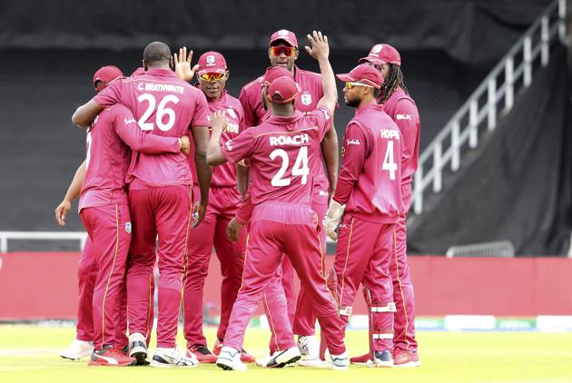 West Indies players celebrate the win over Afghanistan. (AP) West Indies players celebrate the win over Afghanistan. (AP)