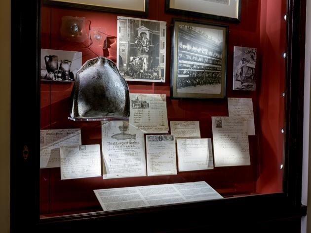 The original “Golden Bottle”, which marked the location of the bank before street numbers were invented sits on display in the museum. “If people were in it for the liquidity event, it would have been sold a long time ago,” said Rennie Hoare, 33, who became a partner last year. His ancestor Richard Hoare first started to trade at the “sign of the golden bottle” in 1672. (Bryn Colton / Bloomberg)
