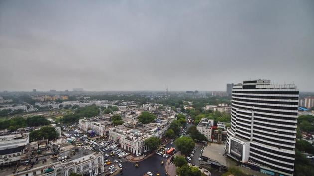 Pre-monsoon clouds cover the sky above New Delhi, Thursday, July 4, 2019.(PTI)