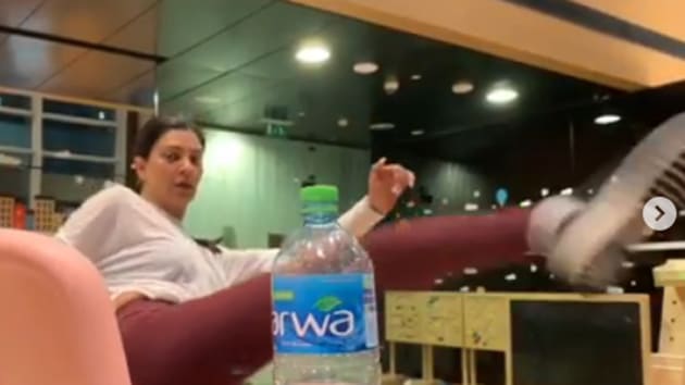 Sushmita Sen shared video showing Rohman Shawl, Renee, Alisah apart from herself take up the bottle cap challenge.