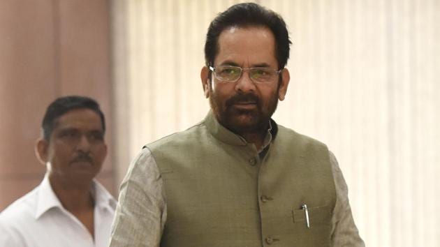 Minister of State for Parliamentary Affairs, Mukhtar Abbas Naqvi(Hindustan Times) Minister of State for Parliamentary Affairs, Mukhtar Abbas Naqvi(Hindustan Times)