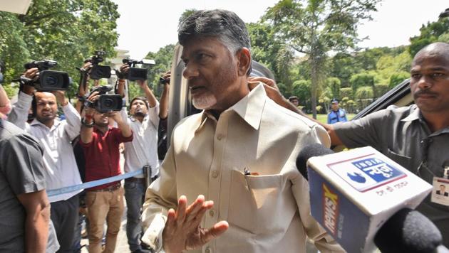 TDP president N. Chandrababu Naidu made the first public appearance in his native constituency Kuppam in Chittoor district last week after the party’s defeat in the Andhra Pradesh assembly elections.(HT PHOTO) TDP president N. Chandrababu Naidu made the first public appearance in his native constituency Kuppam in Chittoor district last week after the party’s defeat in the Andhra Pradesh assembly elections.(HT PHOTO)