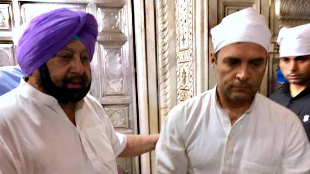 Rahul Gandhi with Punjab Chief Minister Captain Amarinder Singh(ANI FILE Photo)