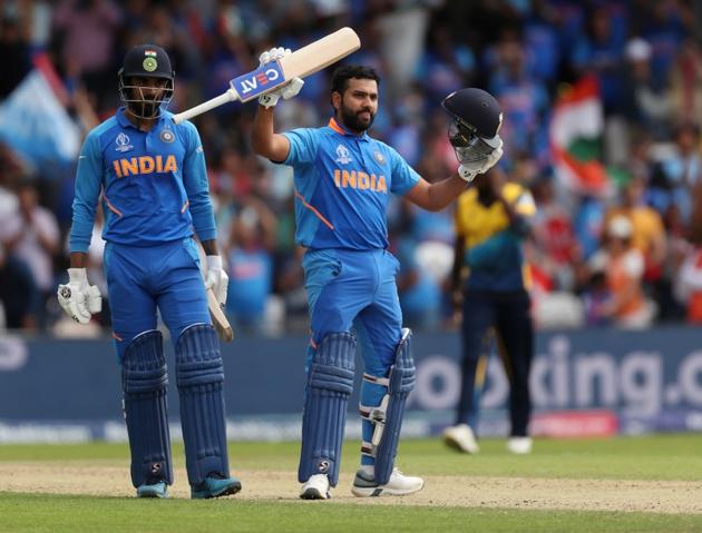 India's Rohit Sharma celebrates after scoring historic ton. (Action Images via Reuters)