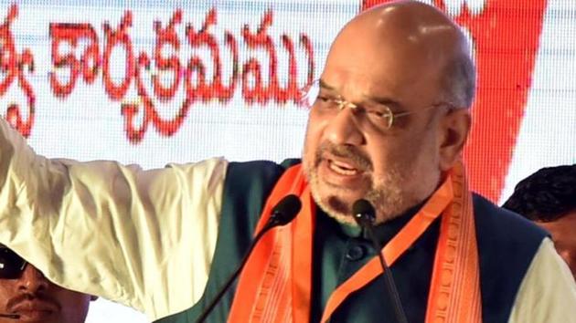 Union Home Minister Amit Shah addresses during the membership drive of BJP.(ANI Photo) Union Home Minister Amit Shah addresses during the membership drive of BJP.(ANI Photo)