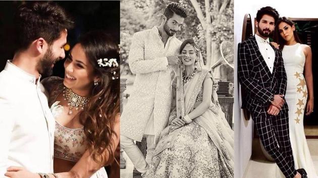 Shahid Kapoor-Mira Rajput complete fours of married life.(Instagram)