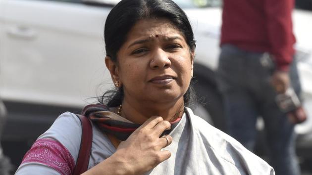 The move came under attack from DMK’s Thoothukkudi MP Kanimozhi Karunanidhi who said it was an attempt by the state government to diminish the importance of Tamil and impose Hindi in the state.(Sanjeev Verma/HT PHOTO) The move came under attack from DMK’s Thoothukkudi MP Kanimozhi Karunanidhi who said it was an attempt by the state government to diminish the importance of Tamil and impose Hindi in the state.(Sanjeev Verma/HT PHOTO)