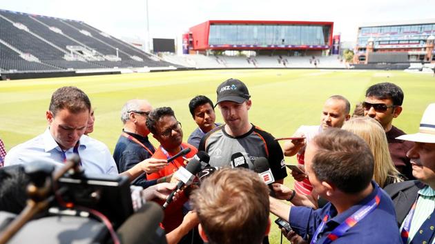New Zealand's Lockie Ferguson speaks to the media during nets.(Reuters) New Zealand's Lockie Ferguson speaks to the media during nets.(Reuters)