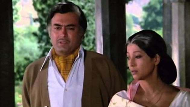 Sanjeev Kumar and Suchitra Sen in Aandhi.