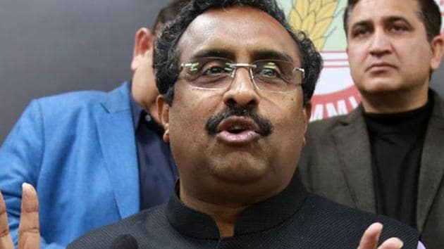 BJP National Gen Secretary Ram Madhav addressing press conference, in Jammu on February 2019. (Nitin Kanotra / Hindustan Times File) BJP National Gen Secretary Ram Madhav addressing press conference, in Jammu on February 2019. (Nitin Kanotra / Hindustan Times File)