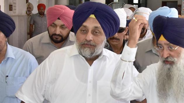 Former Deputy Chief Minister Sukhbir Badal said in the absence of its own capital, Punjab was suffering revenue loss.(HT Photo)