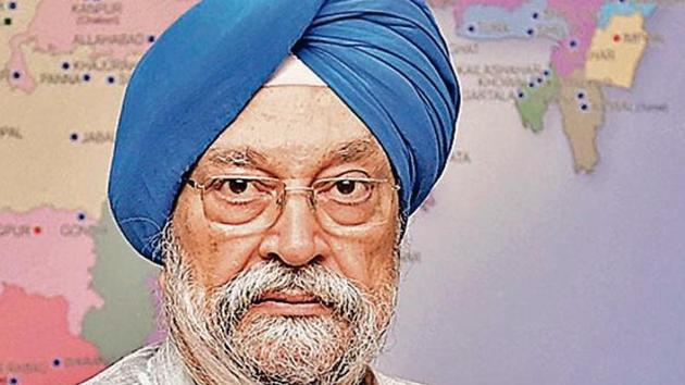 Union minister of housing and urban affairs, and civil aviation Hardeep Singh Puri in his office.(PTI) Union minister of housing and urban affairs, and civil aviation Hardeep Singh Puri in his office.(PTI)