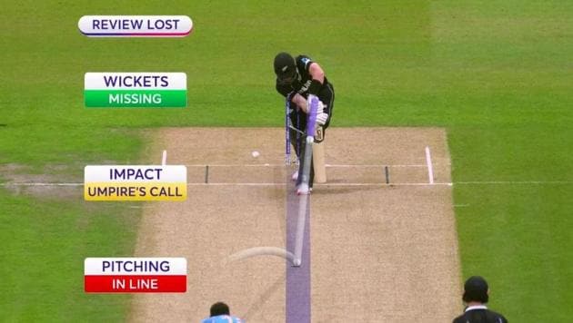 India lost their only review off the very first ball of the India vs New Zealand first semi-final.(Screen grab)