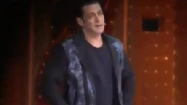 Salman Khan in a still from the video from Nach Baliye 9.