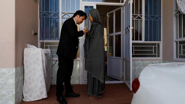 Sardar Sahil, 30-year-old Hazara lawyer and rights activist, kisses his mother's hand before leaving for office. “We are living under siege for more than 1-1/2 decades due to sectarian attacks,” he said. “I kiss my mother’s hand and she kisses me too and says goodbye with her prayers and good wishes,” he added. Sahil carries a pistol whenever he leaves home, and relies on his faith as a second layer of security. (Akhtar Soomro / REUTERS) Sardar Sahil, 30-year-old Hazara lawyer and rights activist, kisses his mother's hand before leaving for office. “We are living under siege for more than 1-1/2 decades due to sectarian attacks,” he said. “I kiss my mother’s hand and she kisses me too and says goodbye with her prayers and good wishes,” he added. Sahil carries a pistol whenever he leaves home, and relies on his faith as a second layer of security. (Akhtar Soomro / REUTERS)