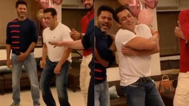 Salman Khan shakes a leg with Prabhudheva on Urvasi.(Instagram)