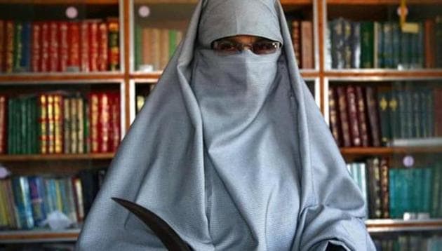 Asiya Andrabi, chief of the Dukhtaran-e-Milat.(HT file photo)