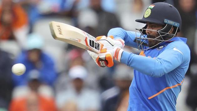 India's Ravindra Jadeja bats during the World Cup 2019. (AP) India's Ravindra Jadeja bats during the World Cup 2019. (AP)