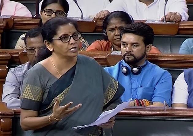 Union Finance Minister Nirmala Sitharaman speaks in the Lok Sabha during the Budget Session of Parliament in New Delhi.(Photo: PTI) Union Finance Minister Nirmala Sitharaman speaks in the Lok Sabha during the Budget Session of Parliament in New Delhi.(Photo: PTI)