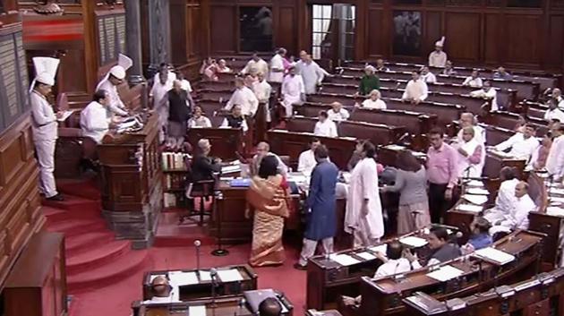 On Wednesday, Rajya Sabha was adjourned for the second day in a row over the crisis in Karnataka as opposition lawmakers wanted to discuss the issue of “defections being engineered to dislodge elected governments”. All the 13 MLAs in Karnataka– 10 from the Congress and three from the JD(S) —submitted their resignations last week, threatening the coalition government’s slim majority in the 224-member state assembly. (RSTV / PTI File) On Wednesday, Rajya Sabha was adjourned for the second day in a row over the crisis in Karnataka as opposition lawmakers wanted to discuss the issue of “defections being engineered to dislodge elected governments”. All the 13 MLAs in Karnataka– 10 from the Congress and three from the JD(S) —submitted their resignations last week, threatening the coalition government’s slim majority in the 224-member state assembly. (RSTV / PTI File)
