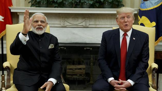 President Donald Trump with Prime Minister Narendra Modi, Washington, June 26, 2017(AP)