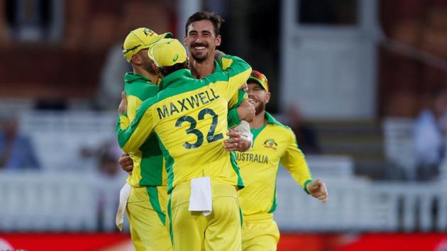 Australia's Mitchell Starc celebrates with teammates. (Reuters) Australia's Mitchell Starc celebrates with teammates. (Reuters)