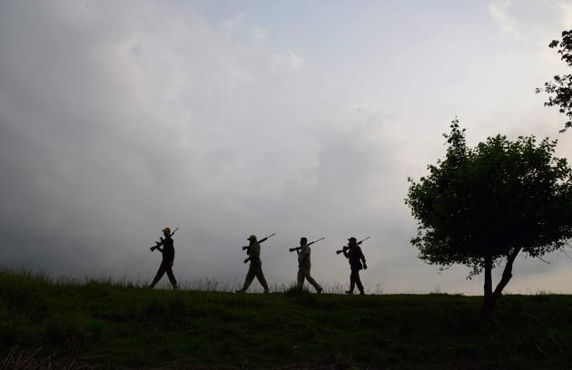 Now, for the first time India is deploying the military to help tackle the challenge. A new 82-member Special Rhino Protection Force (SRPF) is due to be deployed to the park in a bid to help safeguard the animals. A senior forestry official said soldiers would be armed with AK47 assault rifles. He added the creation of such a taskforce highlighted the “dedication for the restoration of the biodiversity of Kaziranga National Park”. (Biju Boro / AFP) 