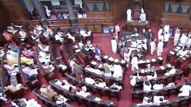 A view of the Rajya Sabha, in New Delhi. (ANI photo) A view of the Rajya Sabha, in New Delhi. (ANI photo)