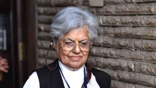 Supreme Court lawyer Indira Jaisingh in New Delhi on Thursday(Sanchit Khanna/ HT photo)