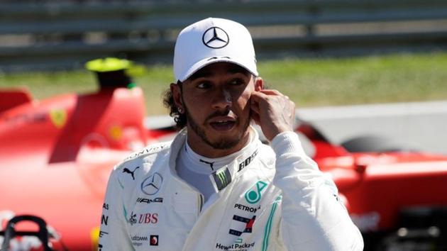 Mercedes' Lewis Hamilton after qualifying in second position.(REUTERS)