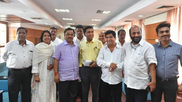 Goa chief minister Pramod Sawant is likely to reshuffle his cabinet on Thursday to accommodate some of the newly inducted MLAs, who have been promised ministerships, after they switched side from the Congress to the BJP. The Congress is now left with four former chief ministers -- Digambar Kamat, Luizinho Faleiro, Ravi Naik, Pratapsingh Rane -- and Reginaldo Lourenço. (PTI) Goa chief minister Pramod Sawant is likely to reshuffle his cabinet on Thursday to accommodate some of the newly inducted MLAs, who have been promised ministerships, after they switched side from the Congress to the BJP. The Congress is now left with four former chief ministers -- Digambar Kamat, Luizinho Faleiro, Ravi Naik, Pratapsingh Rane -- and Reginaldo Lourenço. (PTI)